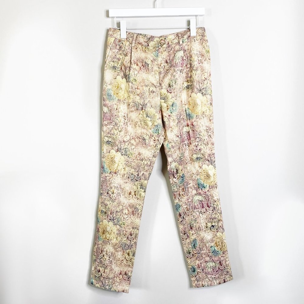 NWT Gold Rainbow Sparkly Jacquard Trousers